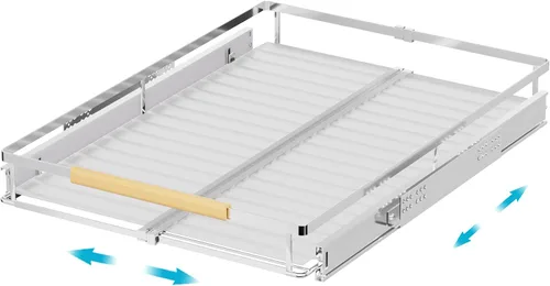 Miniatura 11 de iPEGTOP Juego de 3 organizadores de cajones extraíbles para gabinete, estantes deslizantes extensibles para despensa, resistentes para gabinetes