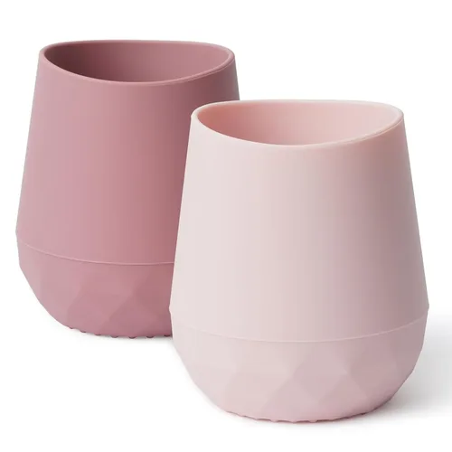 Miniatura 7 de Seposeve Vasos de silicona para bebés de 6 a 12 meses, 12 a 24 meses, paquete de 2 vasos de silicona pequeños de entrenamiento abierto para niños