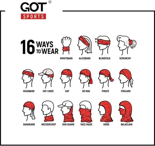 Miniatura 3 de GOT Sports Bandana de tubo - Polaina para el cuello para mujeres y hombres, máscara facial, envoltura para el cuello, bufanda para la cabeza