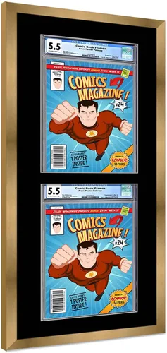 Miniatura 28 de Marco de cómic con paspartú para 8 CGC, CBCS o PGX Graded Comics - Marco de cómic blanco para cómics de 8.125 x 13 pulgadas Marco blanco