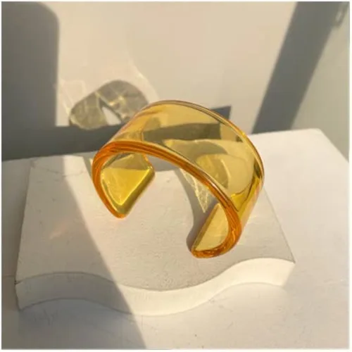 Miniatura 2 de Pulsera ligera y colorida de resina acrílica, transparente, gruesa, delgada, de cara ancha, resina acrílica, para mujeres y niñas, joyería de moda