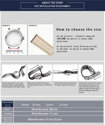 Miniatura 7 de Correas de reloj de repuesto de nailon balístico de alta calidad de NATO G10, con hebilla de acero inoxidable, para hombres y mujeres, 0.709