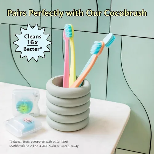 Miniatura 5 de Cocofloss Hilo dental tejido, cuidado bucal diseñado por dentistas, aroma a fresa, encerado, expandible, hilo dental apto para niños con aceite