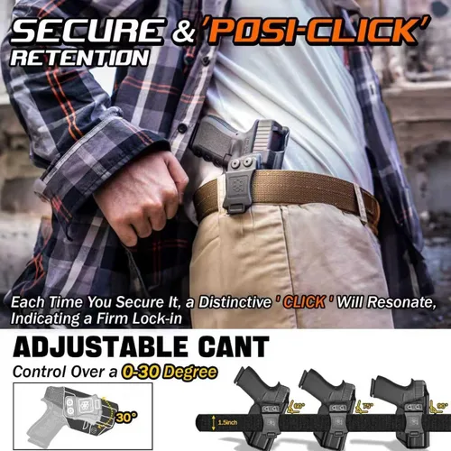 Miniatura 7 de Amberide IWB Kydex Holster for Glock 17/22 / 31/34 Gen 1-5, Concealed Carry, MOS and Non-MOS Options Available, Adjustable Cant, Posi-Click Fibra