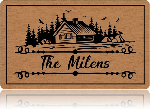 Miniatura 12 de Tapete de bienvenida personalizado para cámper, tapete de campamento personalizado con nombre de la familia, accesorios para cámper