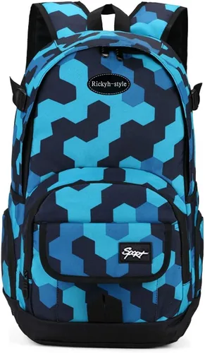 Miniatura 50 de Mochila escolar estilo Rickyh, mochila de viaje para hombres y mujeres, mochila ligera con compartimento para portátil, Tamaño único