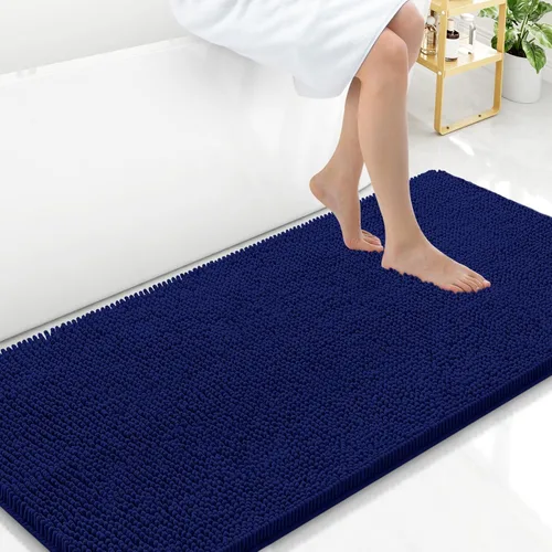 Miniatura 93 de Arotive Alfombras de baño de felpilla extrasuaves y absorbentes, de 24 x 16 pulgadas, lavables a máquina, parte trasera de goma antideslizante