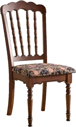 Miniatura 12 de Wooden Dining Chairs Set of 4 Upholstered Kitchen Chair with Slatted Backrest, Classic Armless Dining Chair for Restaurants/Kitchens(Leather Cushion