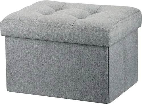 Miniatura 25 de LINMAGCO Taburete otomano plegable de almacenamiento, reposapiés de terciopelo con acolchado moderno otomano con almacenamiento para sala de estar