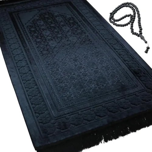 Modefa Alfombra de Oración de Terciopelo – Alfombra Turca de Felpa Suave Janamaz Sajada Carpet para Hombres y Mujeres - Tapete de Oración Liso