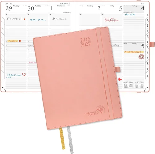 Miniatura 32 de POPRUN Agenda de bolsillo 2026-2027, tamaño del bolso, 4 x 6.25 pulgadas, calendario de bolsillo (julio de 2026 a junio de 2027) para bolso