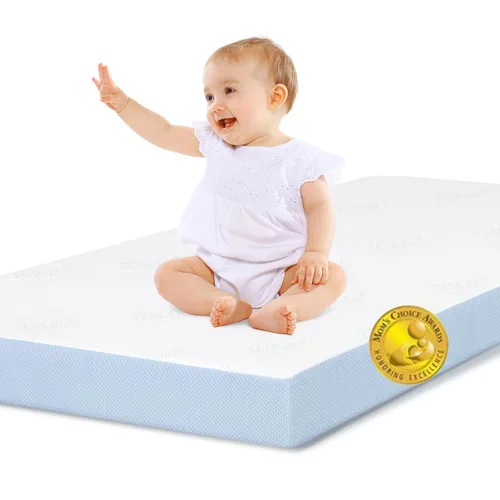 Miniatura 10 de Babelio Colchón para cuna, colchón para cama infantil, colchón de espuma viscoelástica, doble cara con funda Tencel y forro impermeable