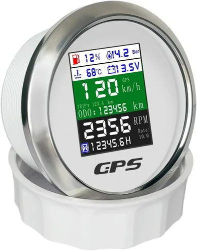 Miniatura 2 de ELING Velocímetro GPS ajustable multifuncional 6 en 1, tacómetro, voltímetro, presión de aceite, nivel de combustible, medidor de temperatura del WS