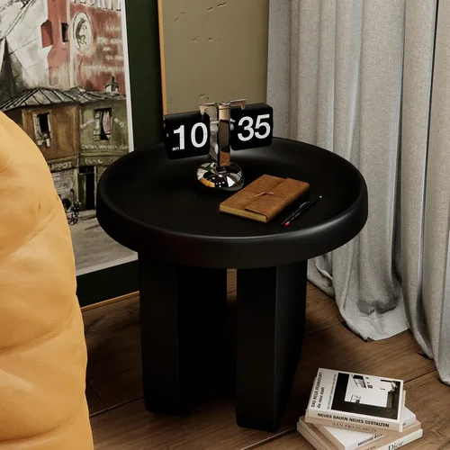 Miniatura 7 de Mesa auxiliar redonda, mesa auxiliar moderna, mesa de centro de metal pequeña, mesa decorativa circular única para sala de estar, dormitorio