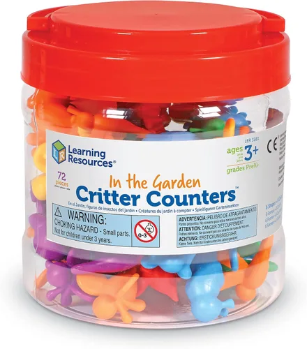 Miniatura 2 de Learning Resources in The Garden Critter Counters - 72 piezas, juguetes de aprendizaje para niños a partir de 3 años, juegos de matemáticas