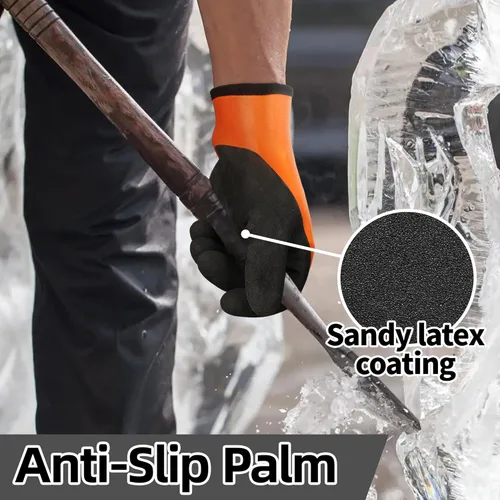 Miniatura 4 de Schwer Guantes de trabajo de invierno 100% impermeables, ANSI A2, resistentes a los cortes, guantes de congelador para clima frío al aire libre