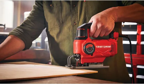 Miniatura 7 de CRAFTSMAN Sierra de calar, 4 ajustes orbitales, hasta 3,000 SPM, 5 amperios, con cable (CMES610)