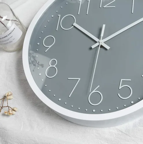 Miniatura 3 de Topkey Reloj de pared de 12 pulgadas silencioso sin tictac, reloj de pared redondo decorativo para sala de estar, dormitorio, cocina
