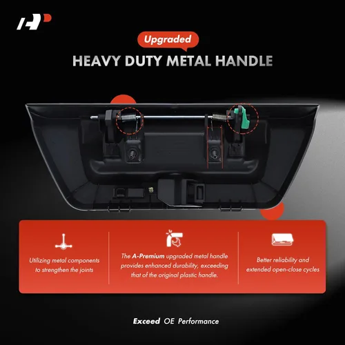 Miniatura 3 de A-Premium Manija de Compuerta Trasera de Metal Mejorada Manija de Pestillo de Compuerta Elevadora con Orificio para Cámara Compatible con Ford F-150