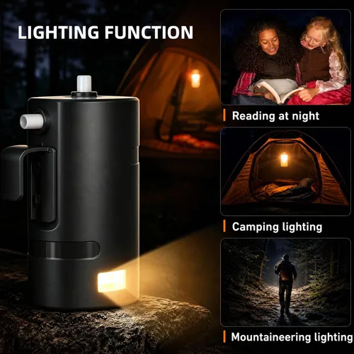 Miniatura 7 de Ducha portátil para campamento, 4400 mAh, recargable por USB, IPX7, impermeable, bomba de ducha con batería + cubo plegable para campamento Negro