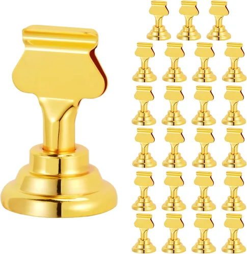 Miniatura 10 de ERYTLLY Paquete de 16 tarjeteros de mesa de 1.7 pulgadas, tarjeteros de acero para bodas, cumpleaños, fotos, notas de notas, restaurantes