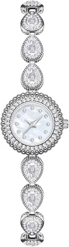 ADSBIAOYE Relojes para mujeres, lujo vintage, damas, coloridas, con cristales, cadena de pulsera, relojes con esfera de diamante, impermeables,
