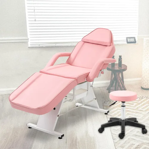 Miniatura 2 de Silla de tatuaje con taburete hidráulico, multiusos profesional de cuero de salón esteticista, mesas de masaje ajustables actualizadas para camas