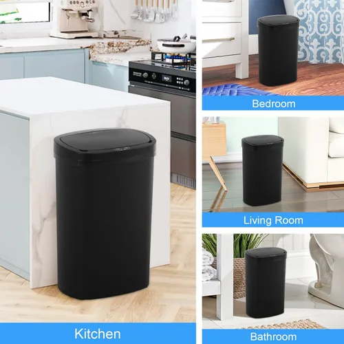 Miniatura 7 de Basurero automático de cocina de 13 galones con tapa, diseño sin contacto y silencioso con control de olores, para cocina dormitorio oficina