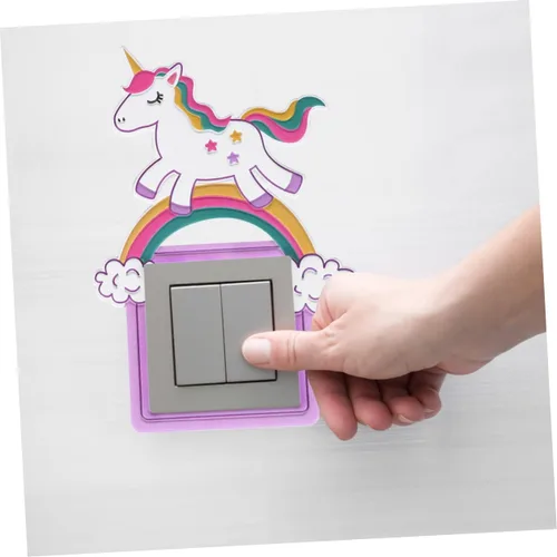 Miniatura 2 de Decoración de pared con imágenes de unicornio, calcomanía de pared luminosa, diseño creativo de unicornio para fiesta en casa