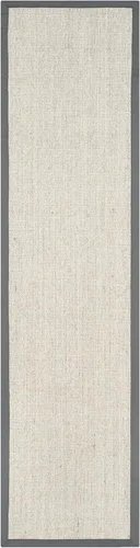 Miniatura 9 de Alfombra de sisal Safavieh, de color maíz y negro, tejida a mano, de la colección de fibras naturales; 5 x 8 pulgadas, NF441A, Tela, Gris / Gris