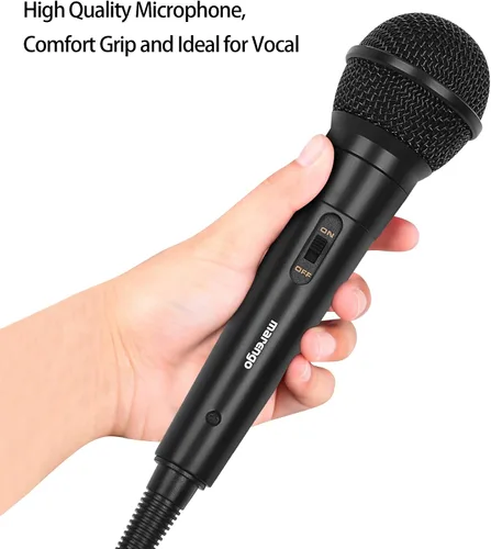 Miniatura 12 de Marengo Micrófono de Mano con Cable, Micrófono Vocal Dinámico Cardioide con Cable de 13 pies e Interruptor de Encendido/Apagado, Idealmente Adecuado