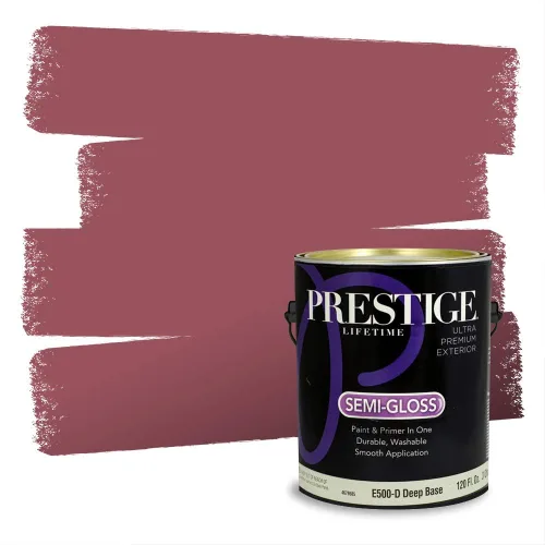 Miniatura 620 de Prestige Paints Pintura exterior e imprimación en uno, 1 galón, plano, coincidencia comparable de Valspar* Amber Rose*