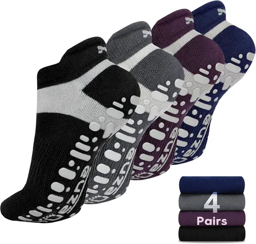 Miniatura 8 de Muezna Calcetines de yoga antideslizantes para mujer, antideslizantes, para pilates, barras, calcetines de hospital con agarres, talla 5-10