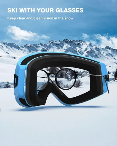 Miniatura 5 de ZIONOR X7 - Gafas de esquí y snowboard para hombres y mujeres, antivaho con protección UV, diseño esférico de doble lente