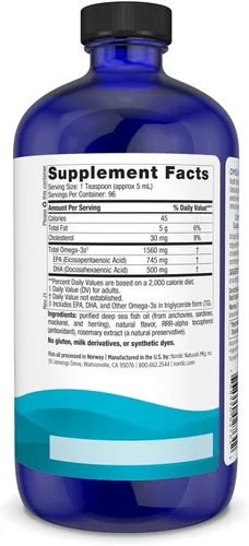 Miniatura 2 de Omega 3 de Nordic Naturals, fomenta la cognición, salud cardíaca, y el sistema inmunológico, 1686, 16 onza, Natural, 1, 1