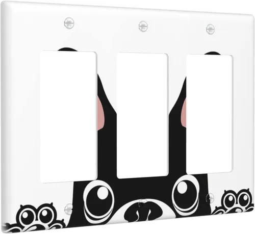 Miniatura 39 de Placa de pared decorativa con hojas de palmera tropicales de oro blanco, hoja de plátano, doble interruptor de luz de palanca decorativa, placa