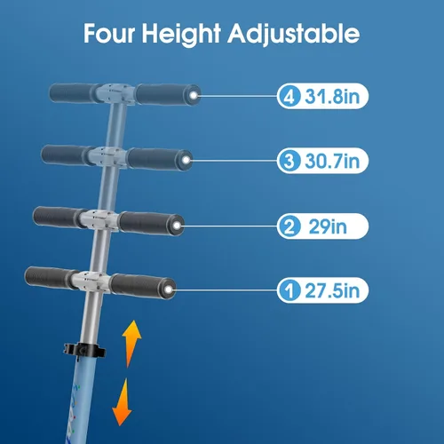 Miniatura 6 de LINGTENG Patinete Eléctrico para Niños de 6 a 10 Años, Patinete de Impulso con Arranque por Patada con Velocidad y Altura Ajustables, Rueda Luminosa