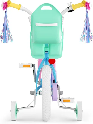 Miniatura 8 de KORIMEFA Bicicleta para niñas de 2 a 12 años, 12, 14, 16, 20 pulgadas, bicicleta para niños pequeños con ruedas de entrenamiento, bicicleta