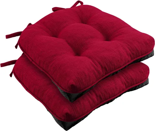 Miniatura 20 de Almohadillas de silla Wellsin para sillas de comedor, cojines de silla de cocina antideslizantes con lazos, juego de 4 almohadillas de silla de Caqui