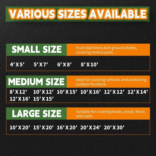 Miniatura 9 de RAINDEWAY Tarps Heavy Duty Impermeables 4x5 Pies -14 Mils Lona Súper Heavy Duty con Anillos de Metal y Esquinas y Bordes Reforzados, Resistente a