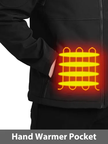 Miniatura 9 de PTAHDUS Chaqueta térmica para mujer con batería de 7.4 V, con bolsillo para calentador de manos
