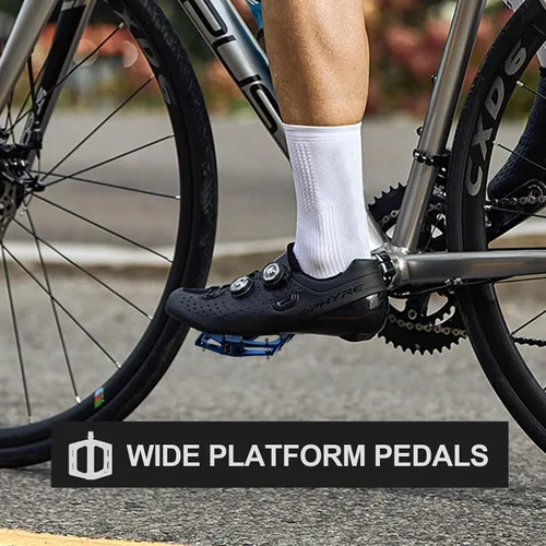 Miniatura 7 de MZYRH Pedales de bicicleta de carretera/montaña Pedales MTB Pedales de bicicleta de aleación de aluminio 9/16 "rodamiento sellado plataforma ligera