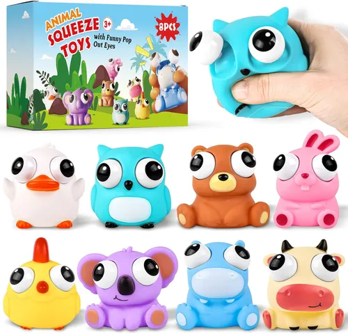 Miniatura 8 de 12Pack Juguetes de Apretar Esponjosos, Linda Pelota de Oso para Apretar, Bolas de Estrés para Alivio del Estrés, Juguetes para Tirar y Estirar