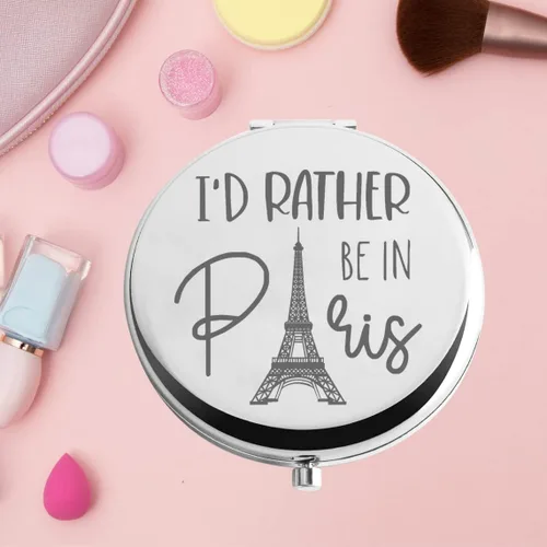 Miniatura 7 de KEYCHIN Espejo de bolsillo de la torre Eiffel Visit Paris Gifts I'd Rather Be In Paris Espejo de maquillaje compacto Francia Souvenir Visit Paris