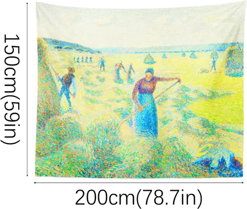 Miniatura 2 de Berkin Arts Tapiz decorativo para colgar en la pared, tela de poliéster de alta calidad, telón de fondo posimpresionismo, francés, 59.1 x 78.7