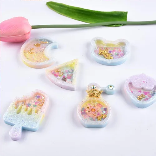 Miniatura 4 de 9 moldes para coctelera de resina, molde de fundición epoxi de arena movediza Kawaii, molde de silicona de animales de gato con 3 hojas de película