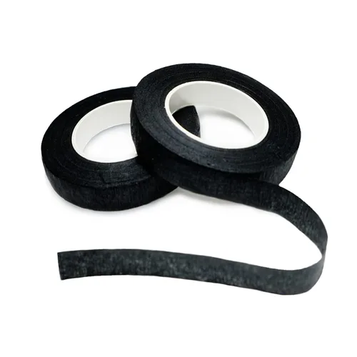 BEADNOVA Cinta floral de 1/2 pulgada, cinta de flores negras para ramos de flores, arreglos florales, envoltura de tallo (negro 2 rollos, total de