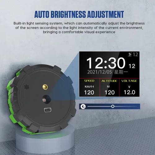 Miniatura 8 de MR CARTOOL Medidor de pendiente GPS, inclinómetro digital, velocímetro de coche, pantalla frontal HUD para vehículos todoterreno (M95, M95)