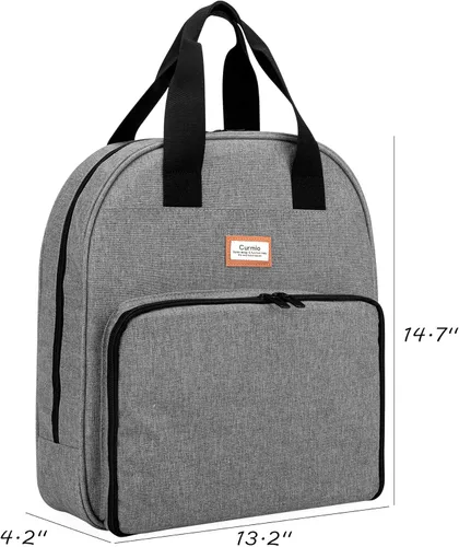 Miniatura 6 de Bolsa de Bordado CURMIO, Almacenamiento Portátil para Proyectos con Aro, Hilo y Suministros de Punto de Cruz, SOLO LA BOLSA, Gris (Diseño Patentado)