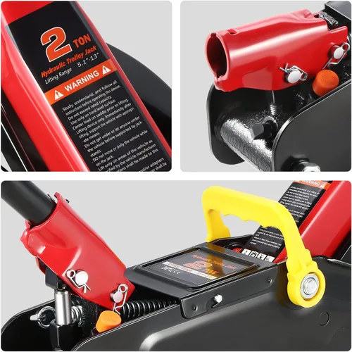 Miniatura 6 de DNA Motoring TOOLS-00234 Gato Hidráulico de Carretilla de Perfil Bajo para Servicio/Piso, Capacidad de 2 Toneladas (4000 libras), Rango de Elevación